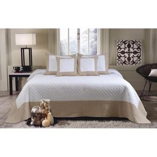 Greenland Home Fashions Brentwood Ivory / Taupe Quilted 3 piece Bedspread Set Twin