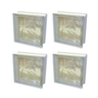 Clearly Secure 8 in. x 8 in. x 3 in. Wave Pattern Glass Block (4 Case) GBW883