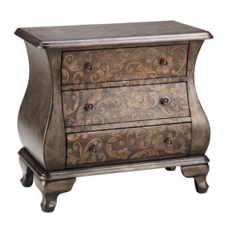Madison Park Pewter Two Tone Scroll Bombe Chest   16598246  