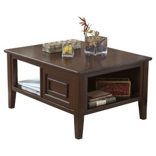 Larimer Rectangular Cocktail Table   Dark Brown   Signature Design by