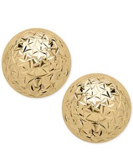 Crystal Cut Ball Stud Earrings (8mm) in 14k Gold   Earrings   Jewelry