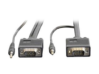Tripp Lite P504 050 50 ft. SVGA/VGA Monitor + Audio Cable with Coax(HD15 M/M, 3.5mm M/M)