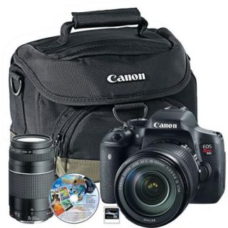 Canon Black EOS Rebel T6i Digital SLR Camera with 24.2 Megapixels and 18 135mm and 75 300mm Lenses Included
