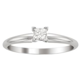 CT.T.W Princess Cut Diamond Solitaire Prong Set Ring in 14K White
