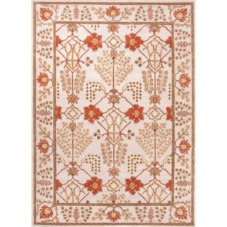 Hand tufted Transitional Oriental Pattern Ivory Rug (36 x 56