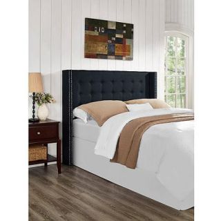 Nottingham Full/Queen Button Tufted Wing Wingback Headboard, Navy