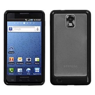 Insten Gummy Case For Samsung I997/Infuse 4G, Transparent Clear/Solid Black