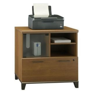 Bush Office Connect Achieve Collection Lateral File/Printer Stand in Warm Oak Finish