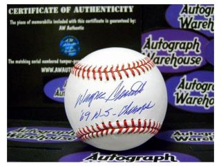 Autograph Warehouse 15482 Wayne Garrett Autographed Baseball Inscribed 69 Ws Champs