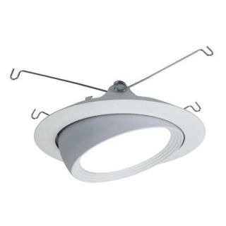 Halo 5 in. Matte White LED Recessed Lighting Eyeball Trim and Flange 594WB