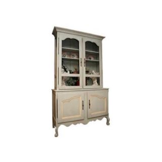 French Country Scalloped China Cabinet (China Red)