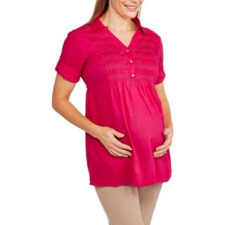 Oh Mamma Maternity Short Sleeve Embellished Front Shirt