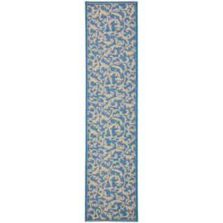 Safavieh Courtyard Blue/Natural 2 ft. 3 in. x 14 ft. Runner CY2653 3103 214