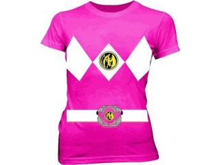 Power Rangers Pink Costume Juniors Fuschia T shirt Tee