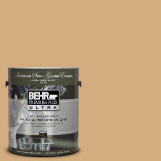 BEHR Premium Plus Ultra 1 gal. #UL160 4 Spiced Cashews Interior Semi Gloss Enamel Paint 375401
