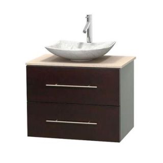 Wyndham Collection Centra 30 in. Vanity in Espresso with Marble Vanity Top in Ivory and Carrara Sink WCVW00930SESIVGS6MXX