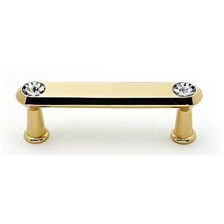 Alno Contemporary 3 Center Bar Pull; Polished Brass