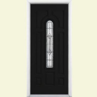 Masonite 36 in. x 80 in. Providence Center Arch Painted Smooth Fiberglass Prehung Front Door with Brickmold 22242
