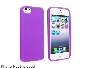Insten Purple Skin Case + Anti Glare Screen Protector compatible with the NEW Apple iPhone 5
