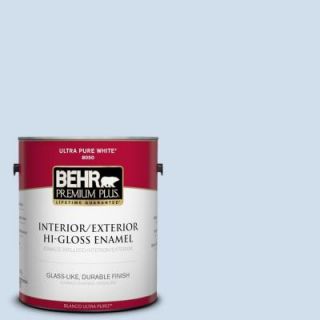 BEHR Premium Plus 1 gal. #560A 1 Pale Sky Hi Gloss Enamel Interior/Exterior Paint 805001