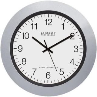 La Crosse Technology 10" Atomic Analog Clock, Silver