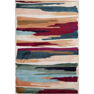 World Rug Gallery Contemporary Modern Stripes Multi 5 ft. 3 in. x 7 ft. 3 in. Indoor Area Rug 22237 Multi 5x8