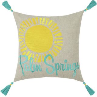 Neon Palm Springs Embroidered Linen Throw Pillow by Trina Turk