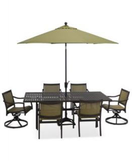Lexford 7 Piece Aluminum Patio Set 84 x 42 Table, 4 Dining Chairs