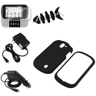 Black Case/ Screen Protector/ Wrap/ Chargers for LG Doubleplay C729
