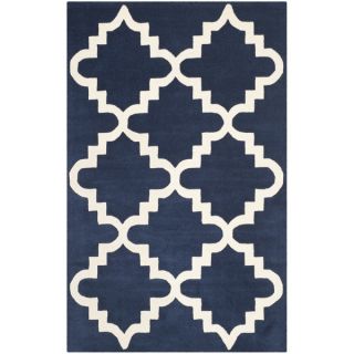 Safavieh Handmade Chatham Dark Blue/ Ivory Wool Rug (8 x 10