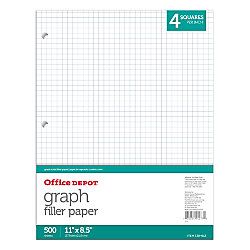 Brand Quadrille Ruled Notebook Filler Paper 8 12 x 11  Pack Of 500 Sheets