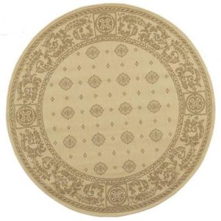 Safavieh Courtyard Natural/Brown 6 ft. 7 in. x 6 ft. 7 in. Round Indoor/Outdoor Area Rug CY1356 3001 7R