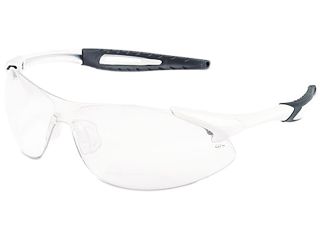 Crews IA130AF Inertia Polycarbonate Safety Glasses with White Frame and Clear Anti Fog Lens