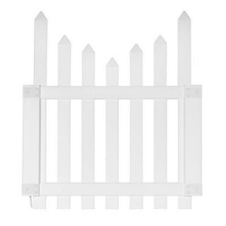 Veranda 3.5 ft. W x 4 ft. H White Vinyl Glendale Scalloped Top Spaced Picket Fence Gate with 3 in. Pointed Pickets 181985