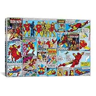 iCanvas Marvel Comics Iron Man Cover and Panel Graphic Art on Canvas; 26 H x 40 W x 1.5 D