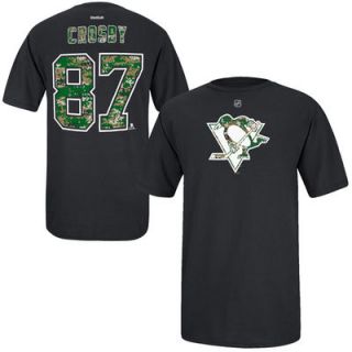 Reebok Sidney Crosby Pittsburgh Penguins Camo Name & Number T Shirt   Black