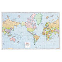 Rand McNally M Series Wall Map Laminated World 50 x 32
