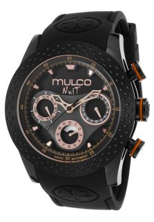 Men's Nuit Multi Function Black Silicone and Dial Orange Case Accents