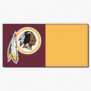 FANMATS NFL   Washington Redskins Maroon and Gold Nylon 18 in. x 18 in. Carpet Tile (20 Tiles/Case) 8547