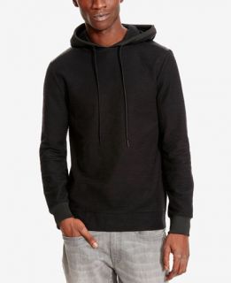 Kenneth Cole Reaction Mens Faux Leather Perforated Hoodie   Hoodies