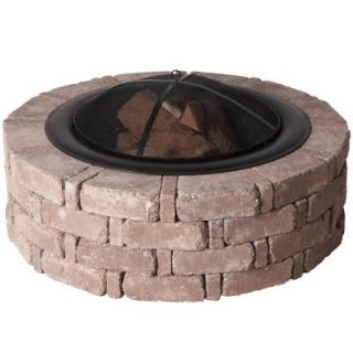 Pavestone 45.8 in. x 14 in. RumbleStone Round Fire Pit Kit in Greystone RSK50234