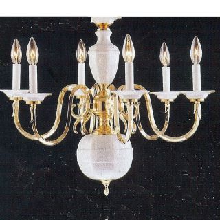 Weinstock Illuminations 6 Light Polished Brass Chandelier