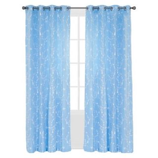 Inas Embroidered Curtain Panel  108   Light Blue