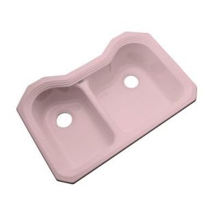 Thermocast Breckenridge Undermount Acrylic 33 in. Double Bowl Kitchen Sink in Dusty Rose 46062 UM