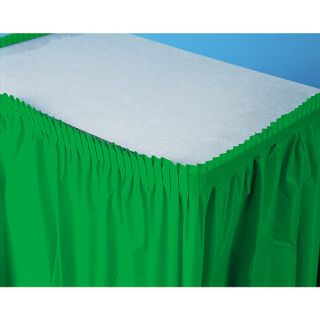 Plastic Table Skirt, Emerald Green