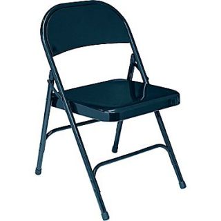 NPS 50 Series All Steel Armless Standard Folding Chair, Char Blue