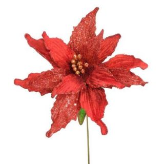 National Tree Company 26 1/2 in. Red Single Poinsettia Stem (Set of 12) PS3 265 1