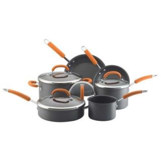 Rachael Ray 10 Piece Nonstick Hard Anodized Cookware Set with Orange Handles DISCONTINUED 80655
