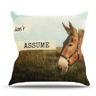 Dont Assume by Catherine McDonald Outdoor Throw Pillow by KESS