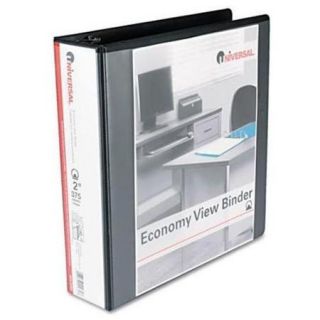 Universal Office Products 20981 Round Ring Economy Vinyl View Binder, 2" Capacity, Black